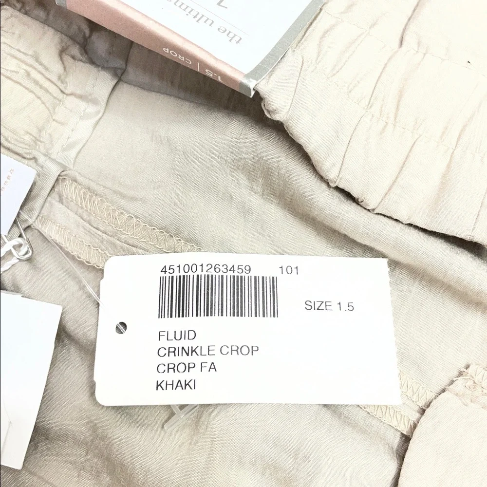 NWT Chico’s Khaki Fluid Crinkle Crop Pant The Ultimate Fit Chico’s 1.5 (US M/10) - Picture 12 of 16
